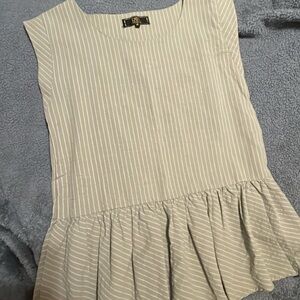 H&M Light Gray Striped Sleeveless Blouse